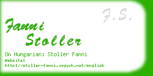 fanni stoller business card